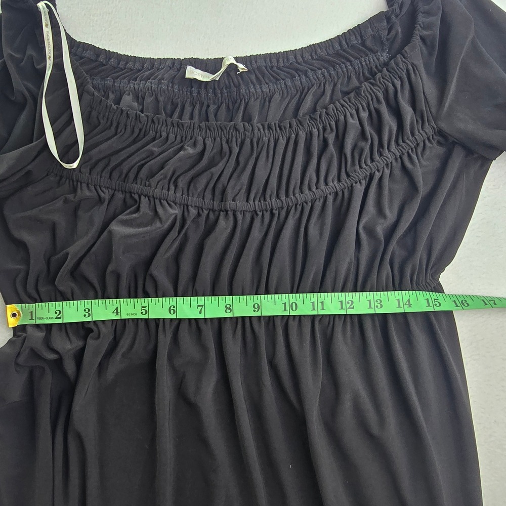Boston Proper Black Smocked Empire Waist Flutter Sleeve Mini Dress Size 12 - Picture 8 of 9